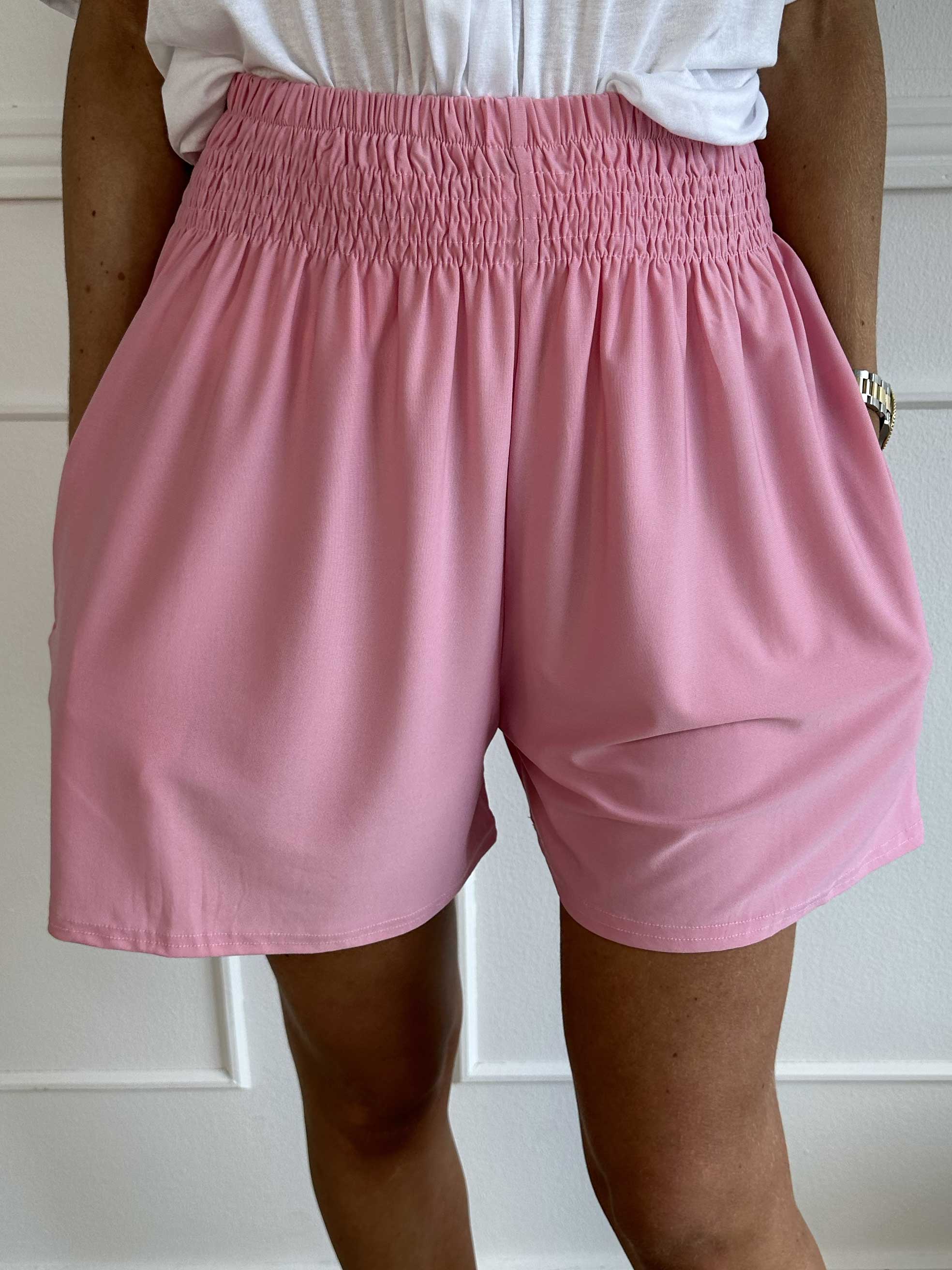 Pams Plain Shorts - Shorts i elastisk stof med elastikkant